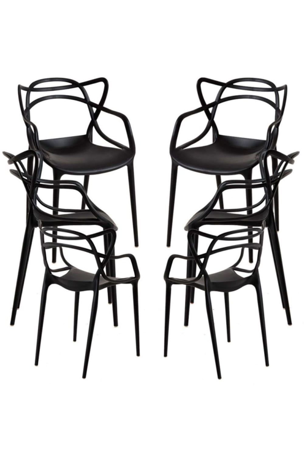 Pack 6 sillas color negro en polipropileno - Maisons du Monde