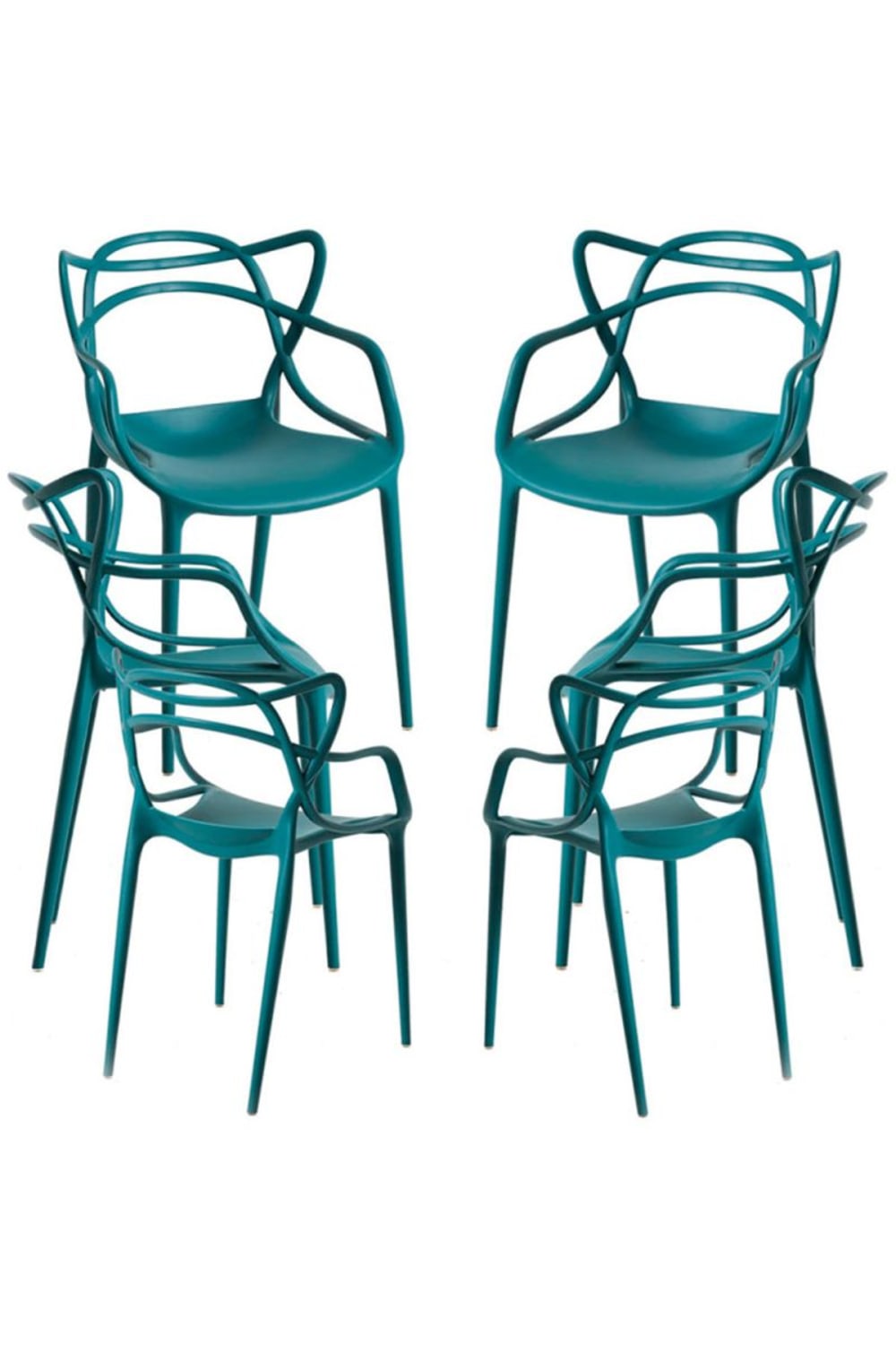 Pack 6 sillas color verde azulado en polipropileno - Maisons du Monde