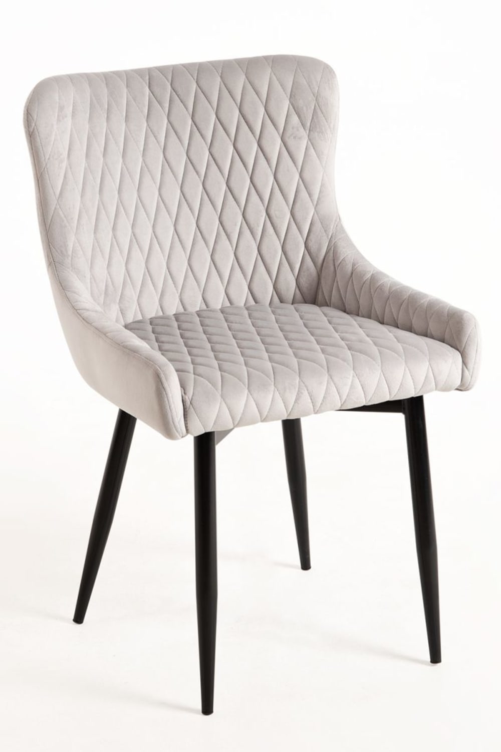 Pack 4 sillas color gris en terciopelo - Maisons du Monde