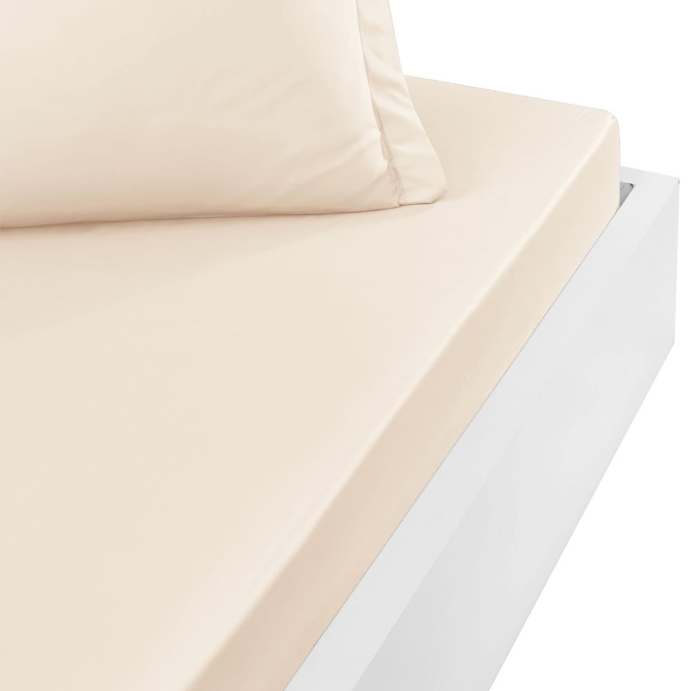 Drap housse en percale de coton Petale 160x200 cm