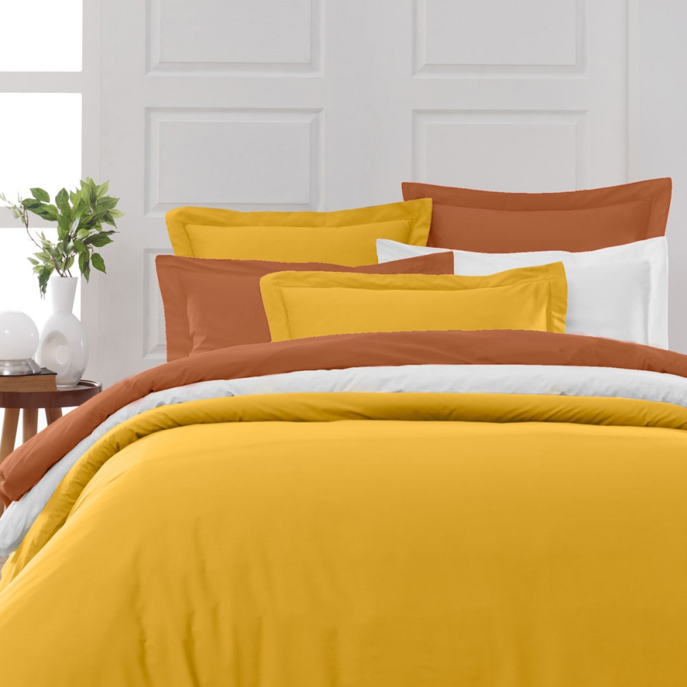 Drap housse en percale de coton brique 90x200 cm — vue 4