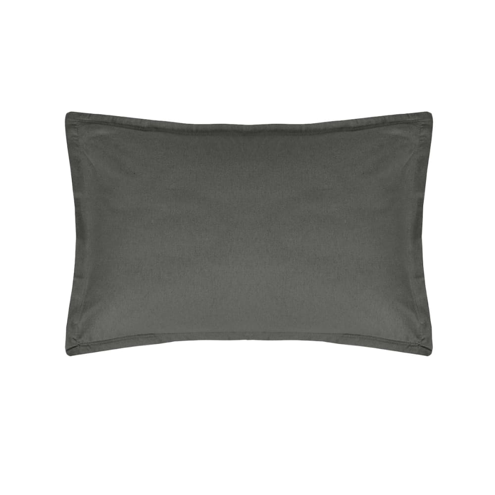 Lot de 2 taies d'oreiller en flanelle de coton anthracite 50x70 cm - Maisons du Monde
