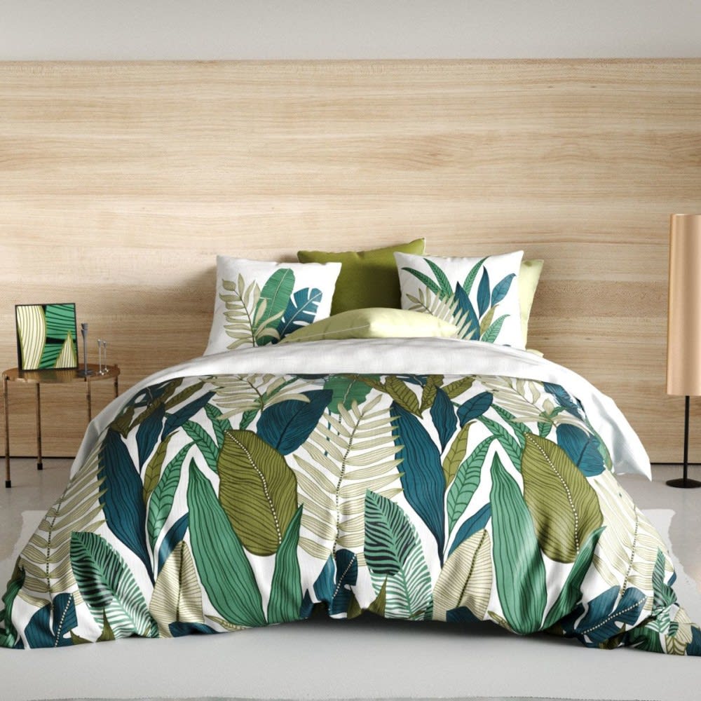 Parure de couette 100% coton 57 fils imprimée 260x240cm 2 taies