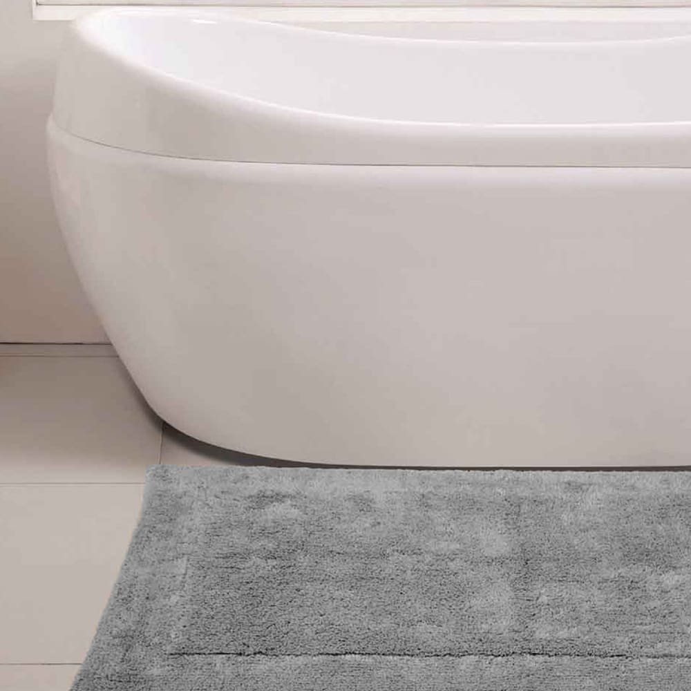Tapis doux & épais de bain ou d'intérieur gris perle 50x80 cm — vue 4