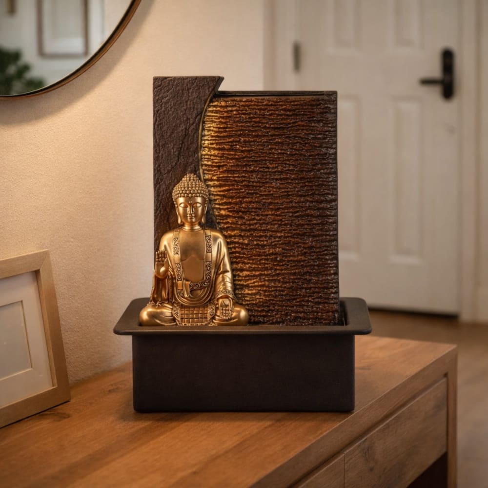 Fontana da interno buddha - Marrone - Resina