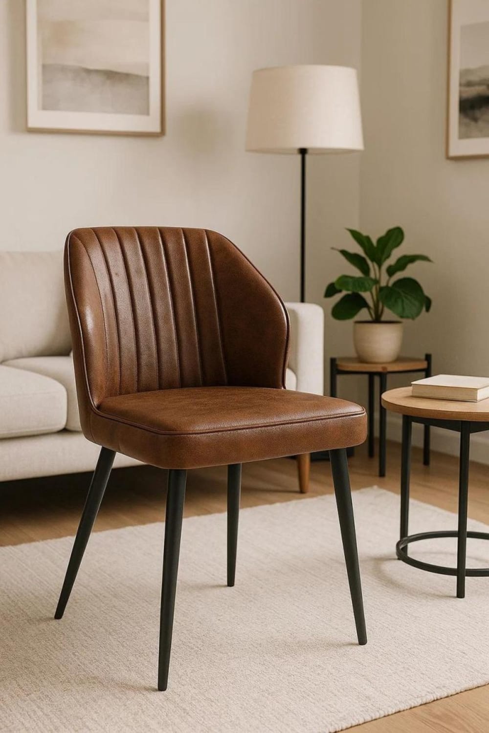 Silla en color marrón de estilo boho en polipiel - Maisons du Monde