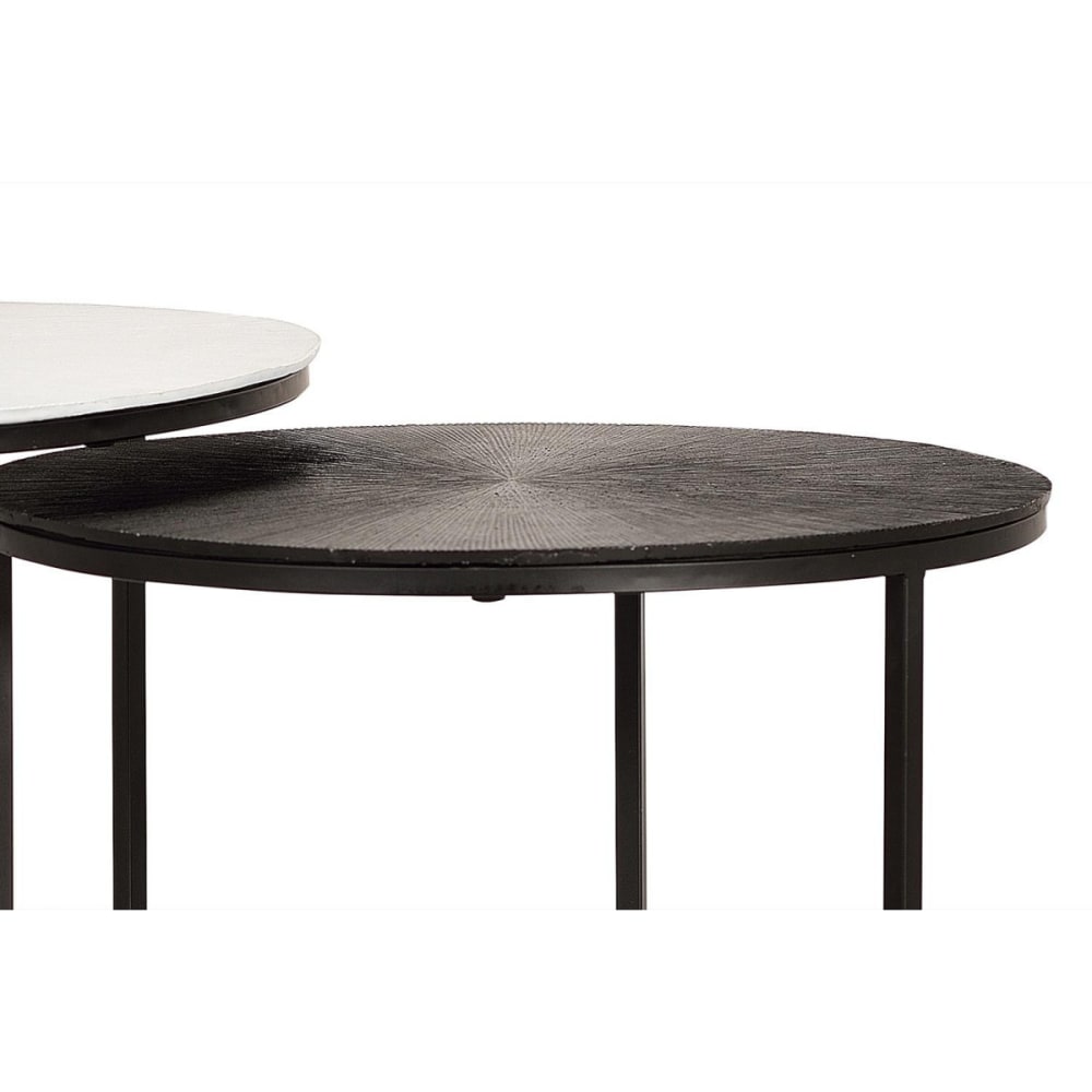 Lot de 2 tables basses avec structure et plateaux en métal - Maisons du Monde