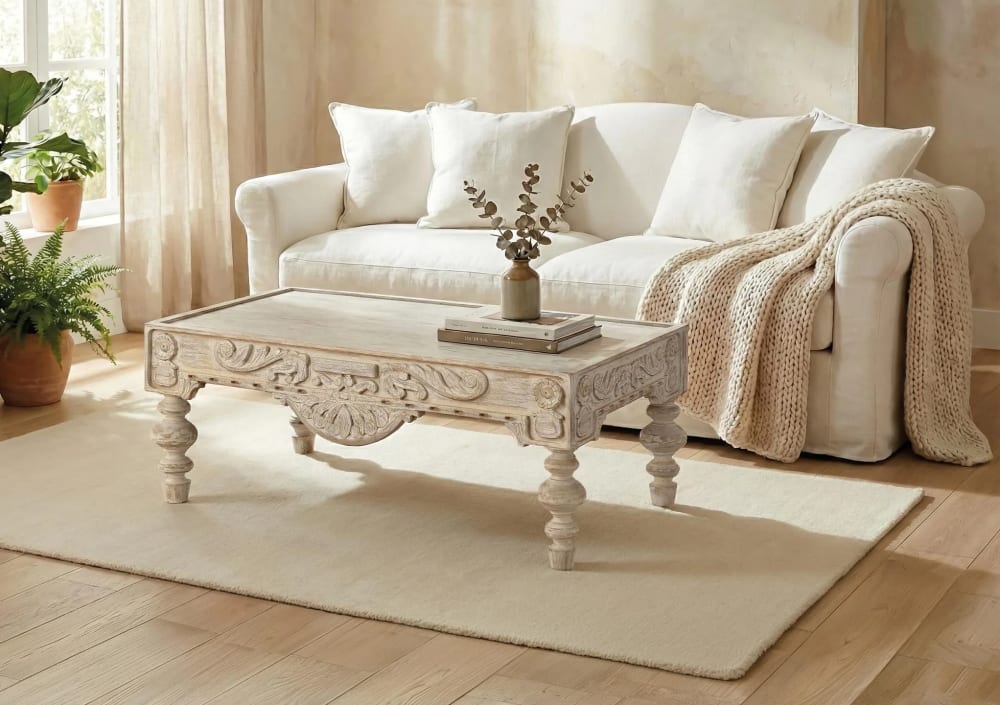 Table basse en bois de manguier sculptée - Maisons du Monde