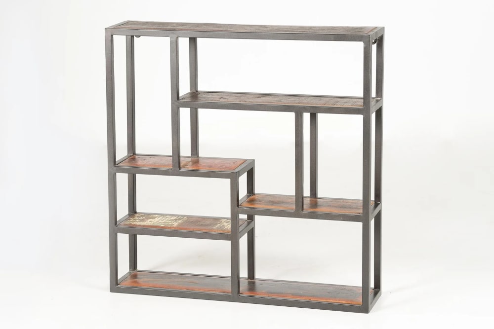 GINER Y COLOMER Hängeregal aus recyceltem Holz style industrial Braun Holz