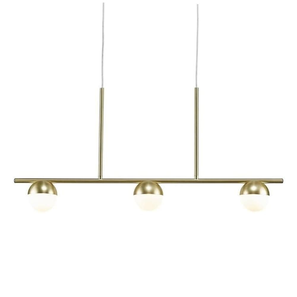 Nordlux Höhenverstellbare Deckenleuchte aus Messing mit 3 weißen Kugeln style modern Gold Metall