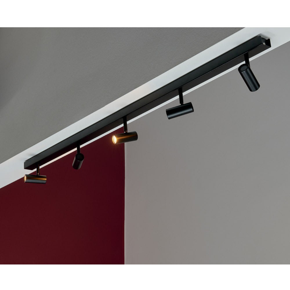 Barra di faretti lineare a LED nera minimalista a 5 punti luce -