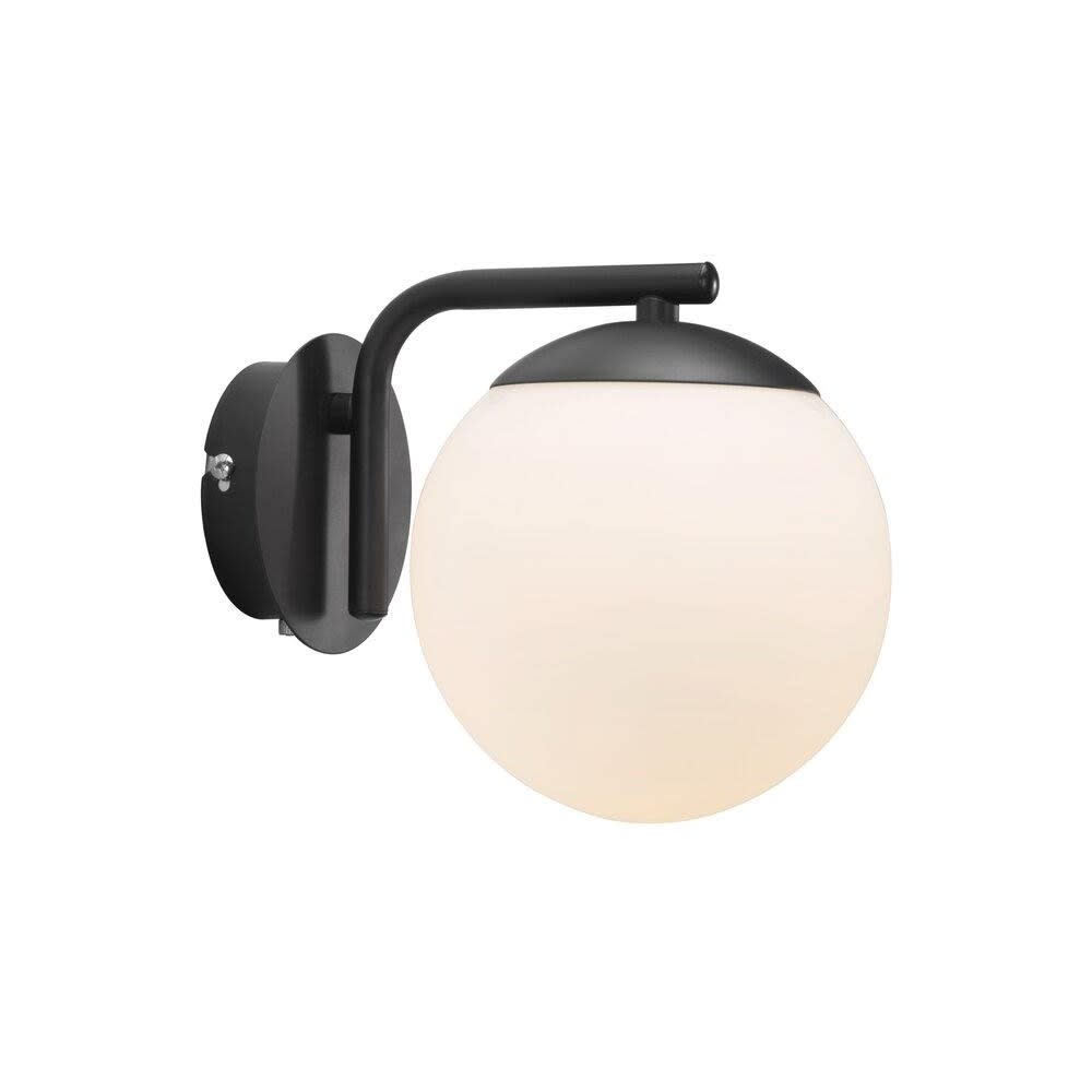 Nordlux Elegante, minimalistische Wandleuchte aus schwarzem Metall und Glas style modern - Metall