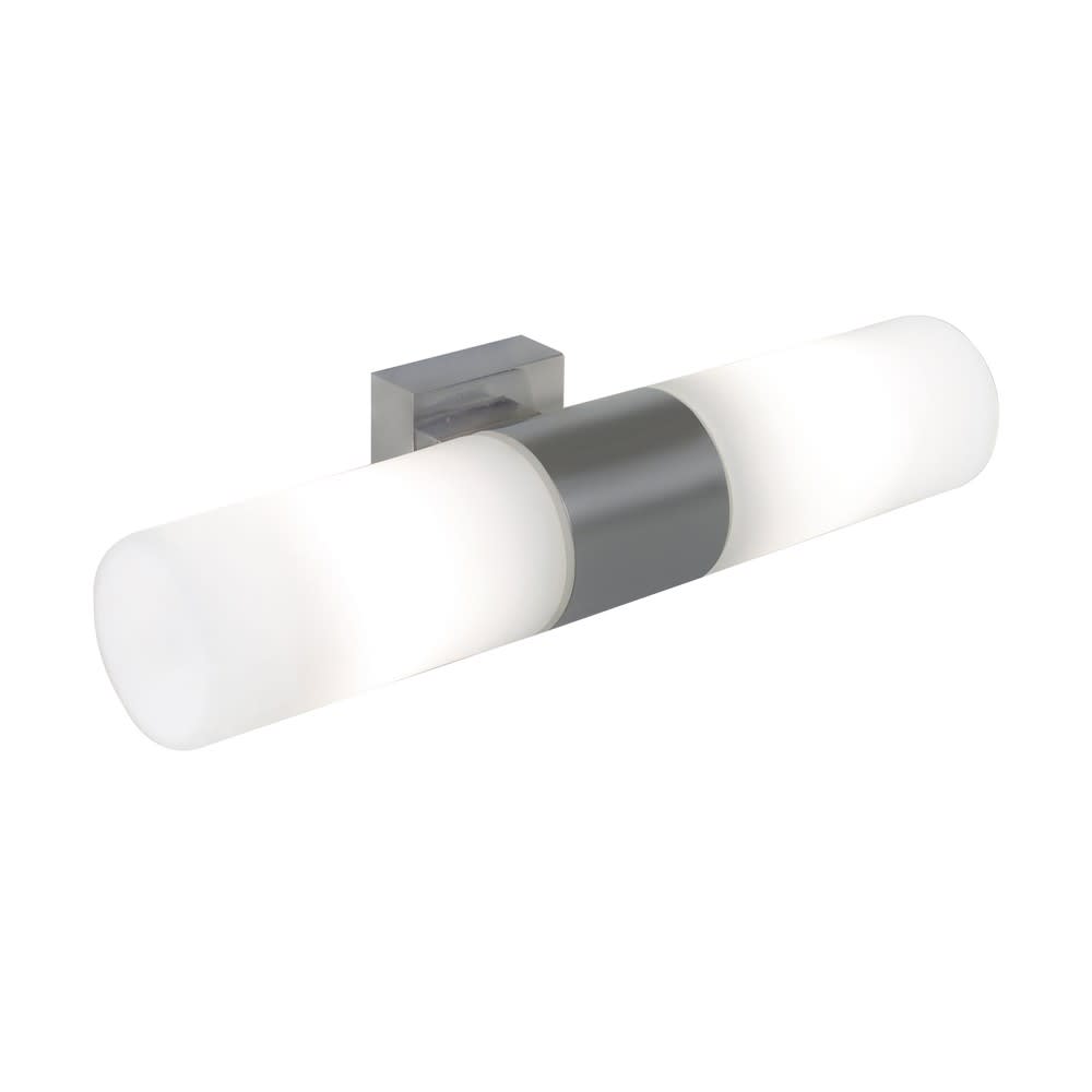 Nordlux 2-flammige Wandleuchte für silberne Bäder mit Glasdiffusor style modern - Metall