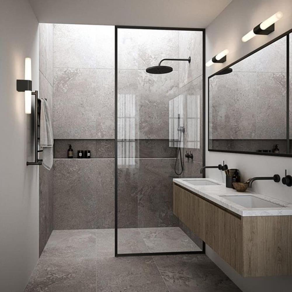 Applique murale led double de salle de bain h10,5cm noir - Maisons du Monde