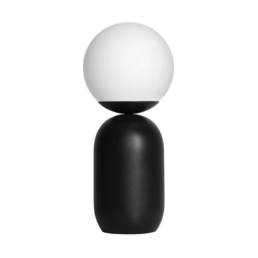 Lámpara de mesa nórdico moka de metal y tulipa esférica opal