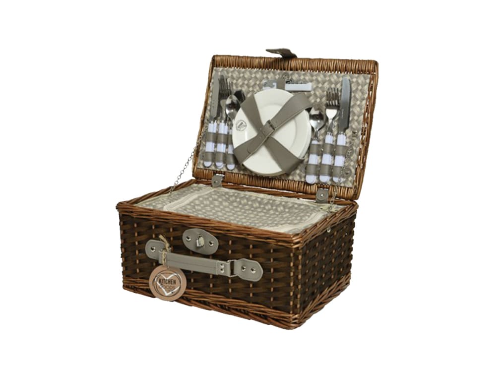 Panier Pique-nique marron au design à l'ancienne