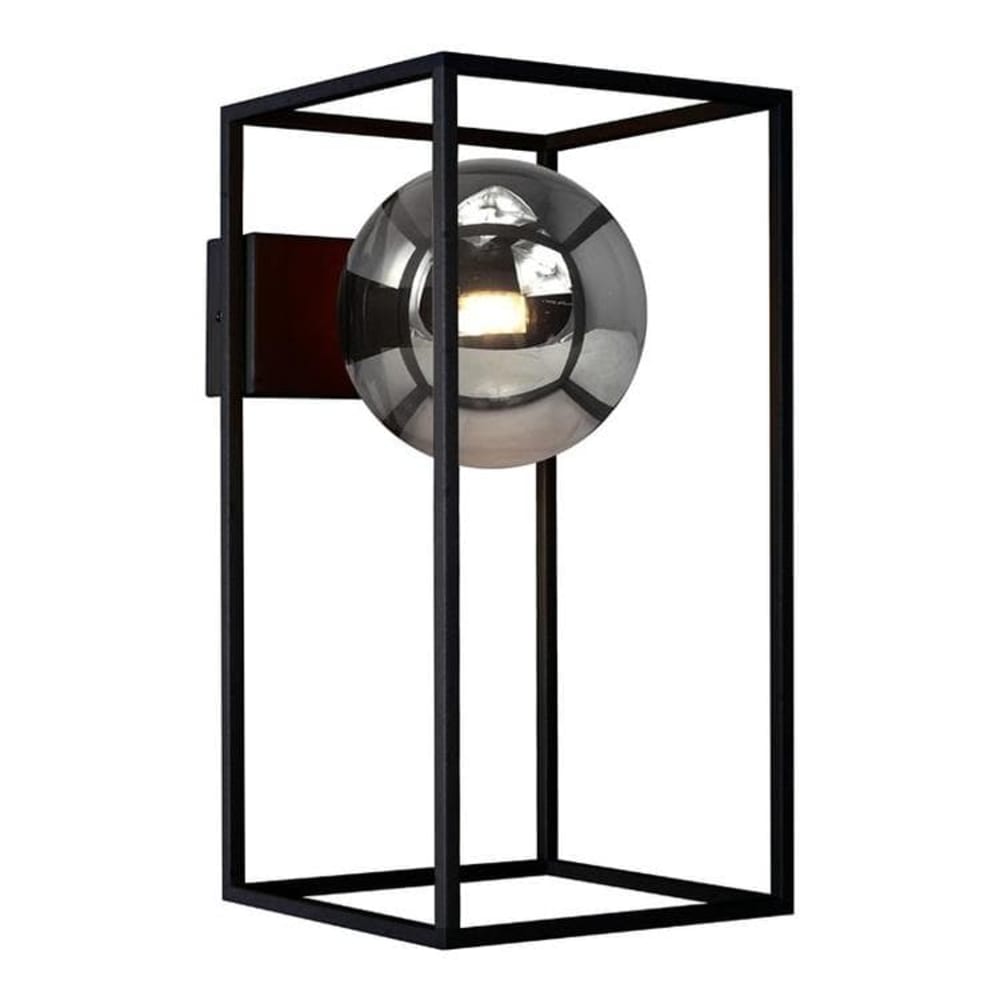 Applique murale métal verre pour salle de bain h27cm gris — vue 4