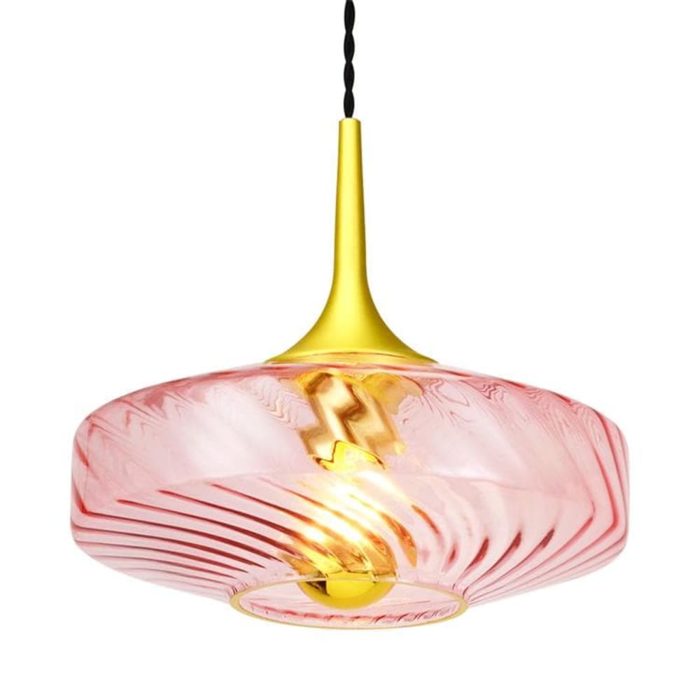 Suspension led verre diamètre 20cm rose — Beyit