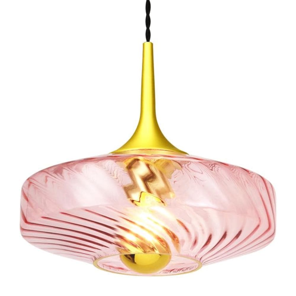 Suspension led verre - rose