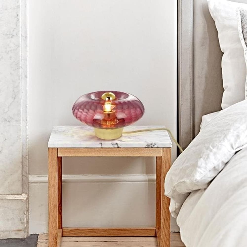 Lampe à poser verre diamètre 20cm gris — vue 4