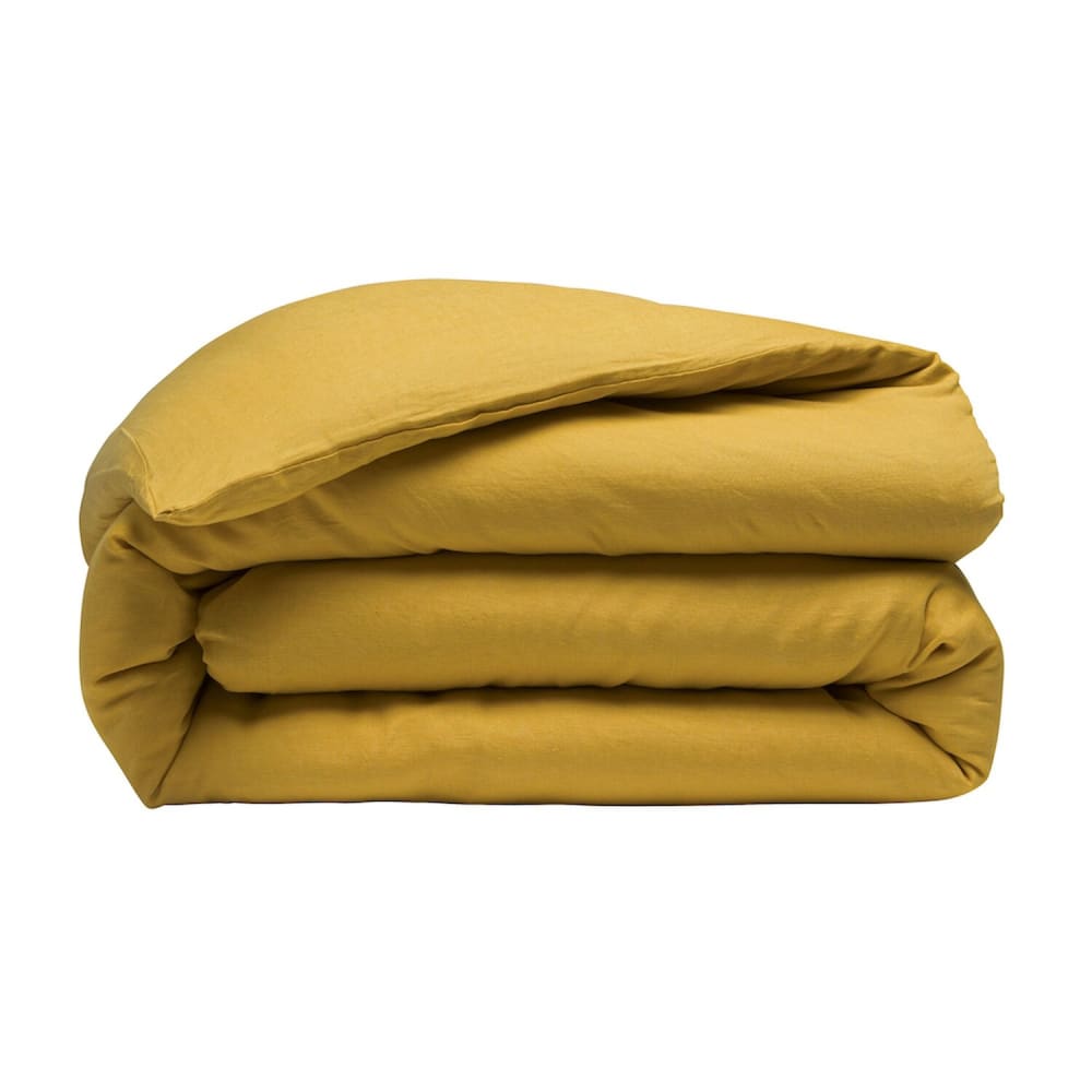 Housse de couette lin curry 155x220 cm
