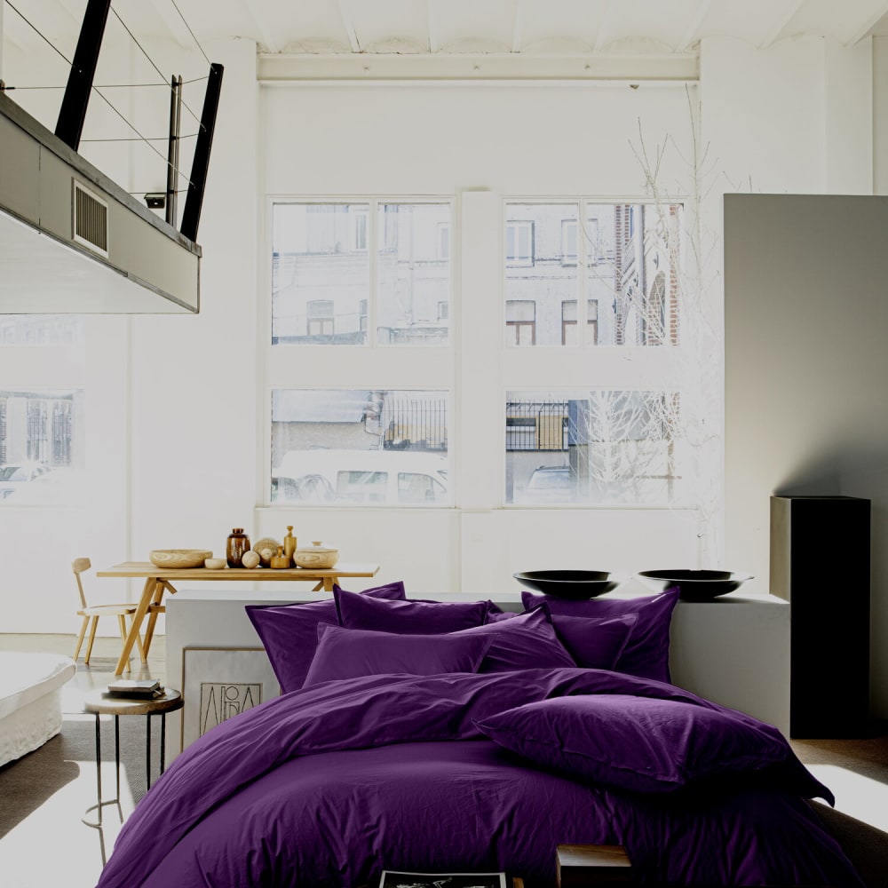 Housse de couette lin prune 155x220 cm — vue 3