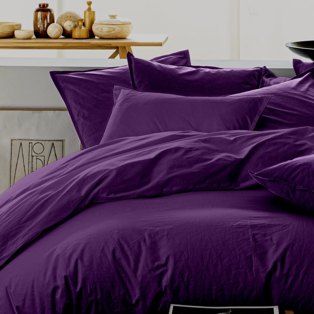 Housse de couette lin prune 155x220 cm — vue 4