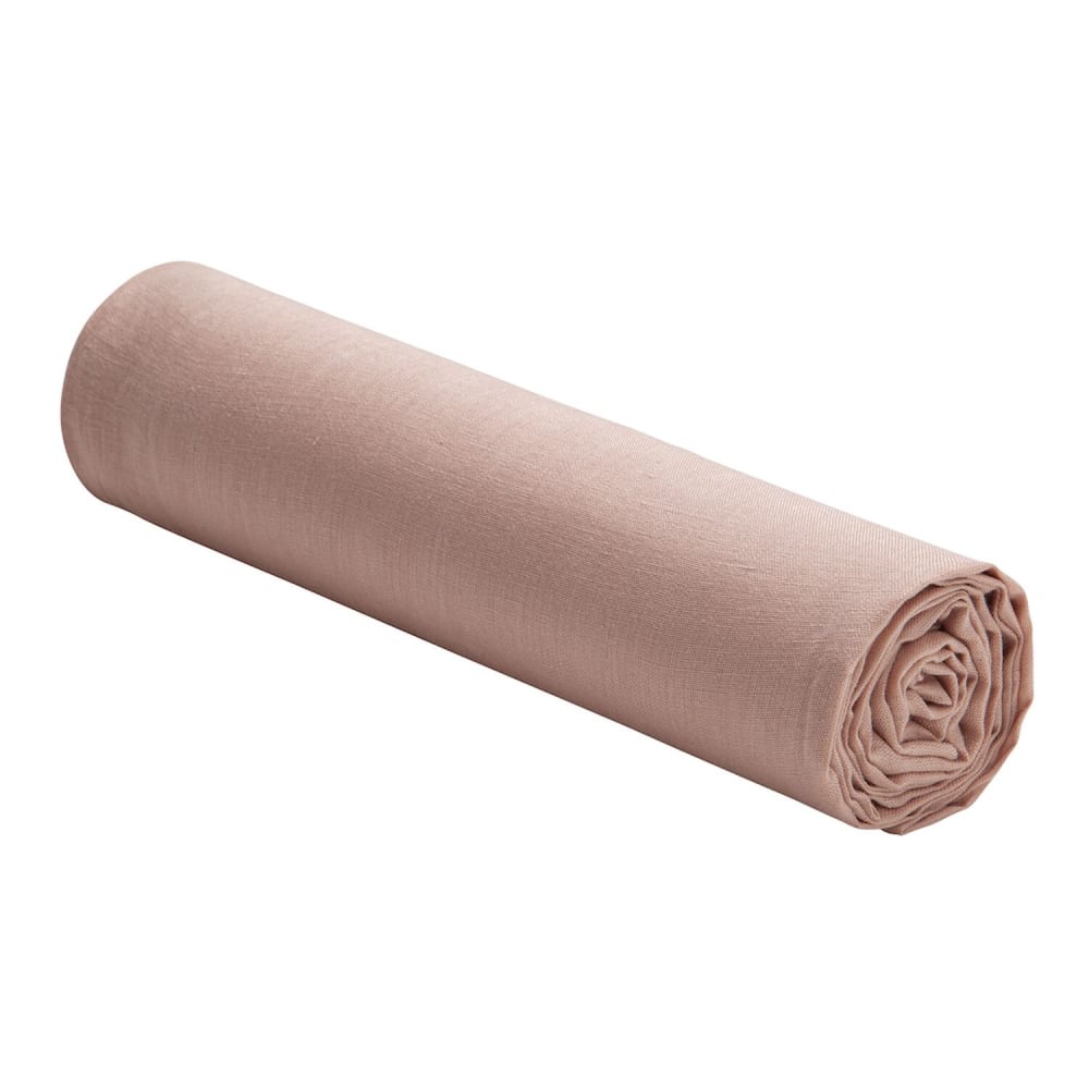 Drap housse lin nude 140x190 cm