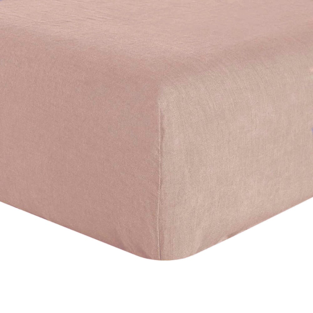 Drap housse lin nude 140x190 cm — vue 4