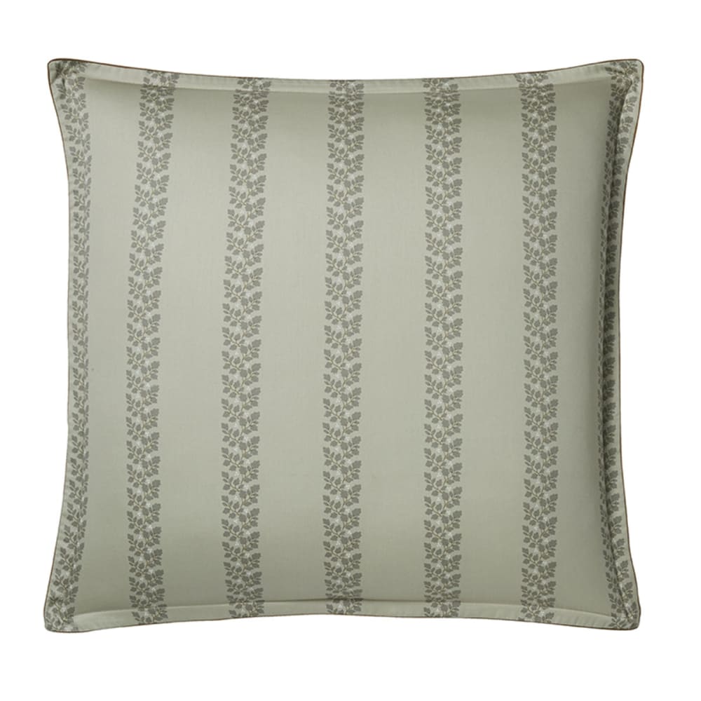 Taie d'oreiller en satin de coton bio kaki 65x65