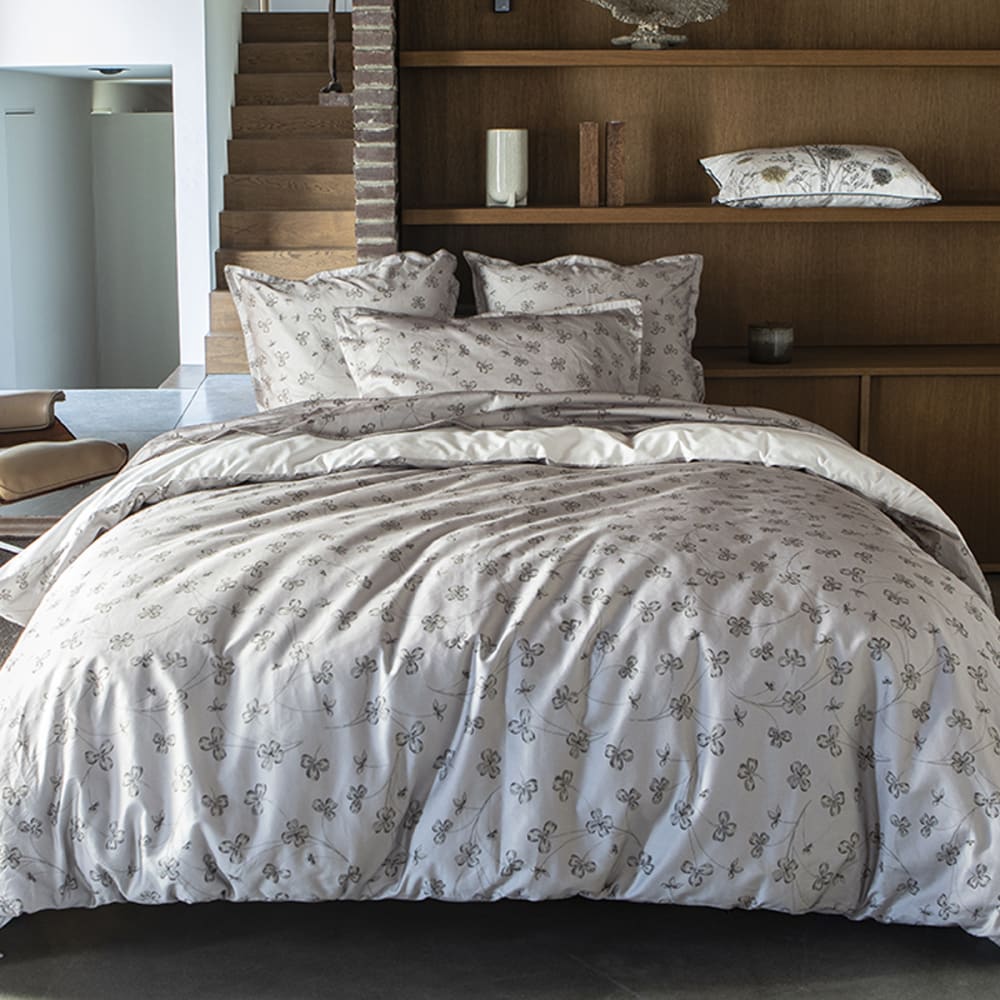 Housse de couette en satin de coton bio blanc 240x220