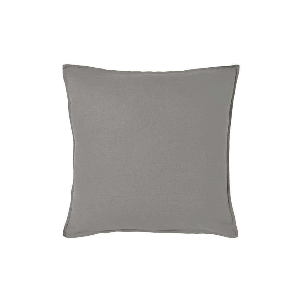 Taie d'oreiller en lin gris 65x65