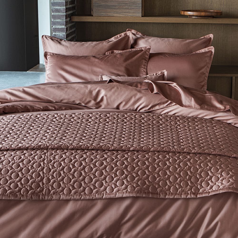 Housse de couette en satin de coton bio terre cuite 200x200