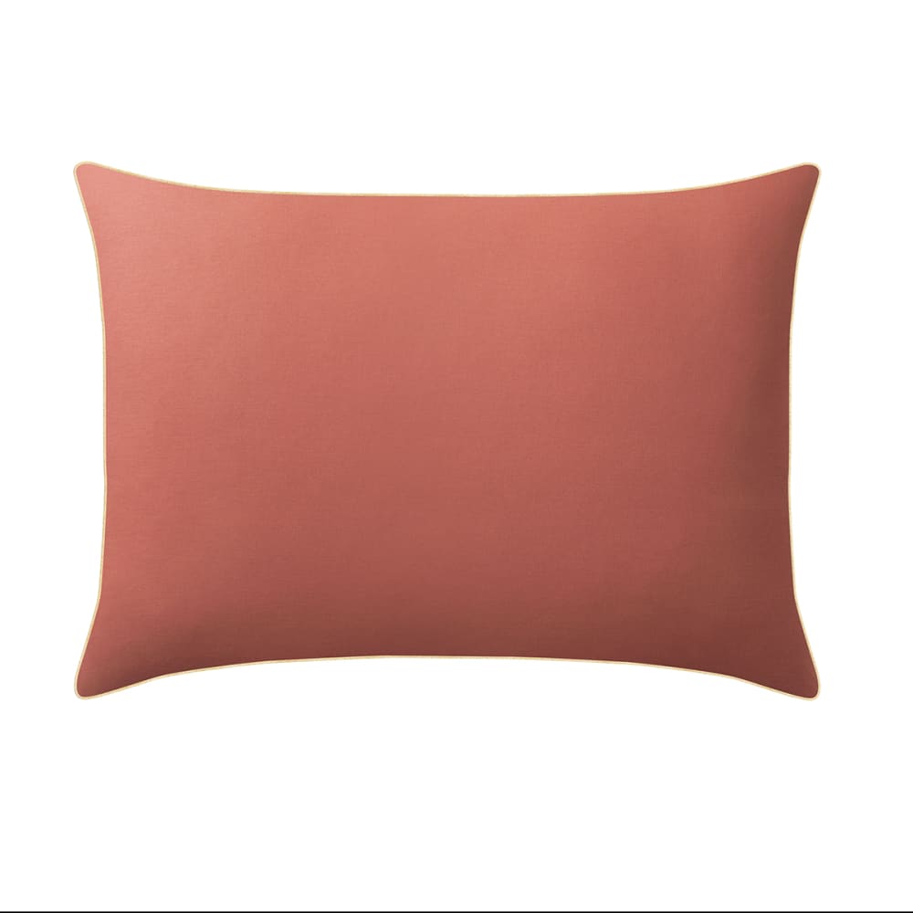 Taie d'oreiller bicolore en coton rose 50x70