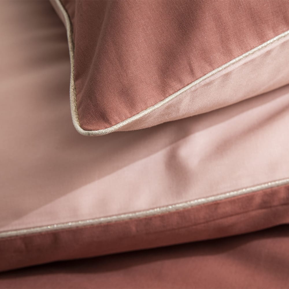 Housse de couette bicolore en coton rose 260x240 — vue 4
