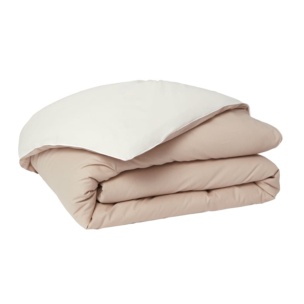 Housse de couette bicolore en coton beige 260x240 — vue 3