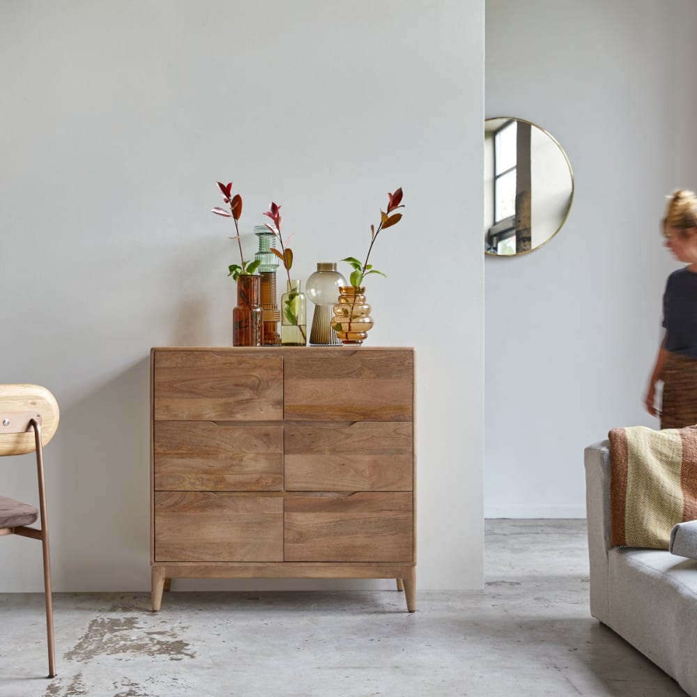 Tikamoon Wohnzimmerkommode aus massivem Mangoholz style exotic Braun