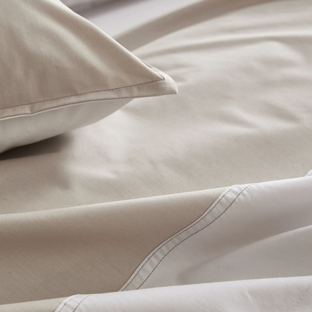 Housse de couette en percale de coton gris 260x240 — vue 4