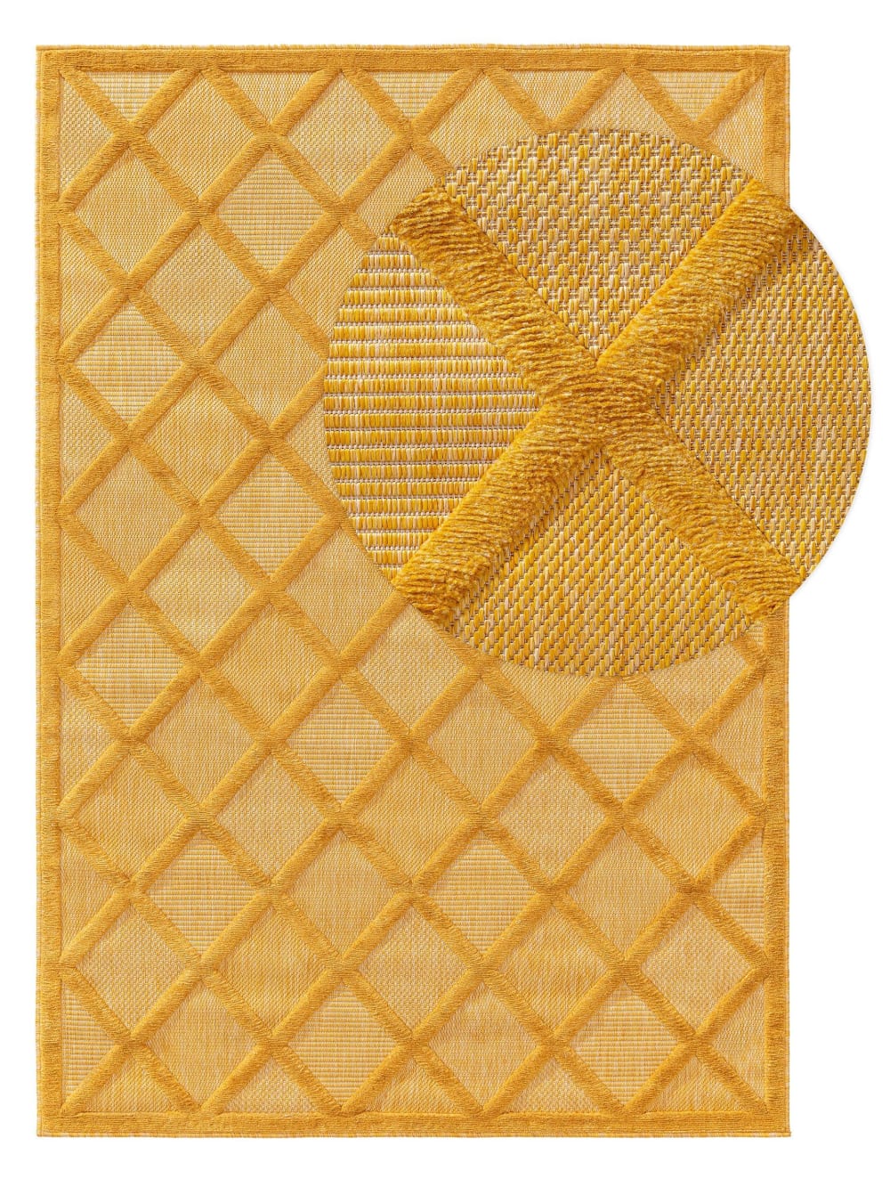 Tapis d'extérieur & intérieur jaune 120x170