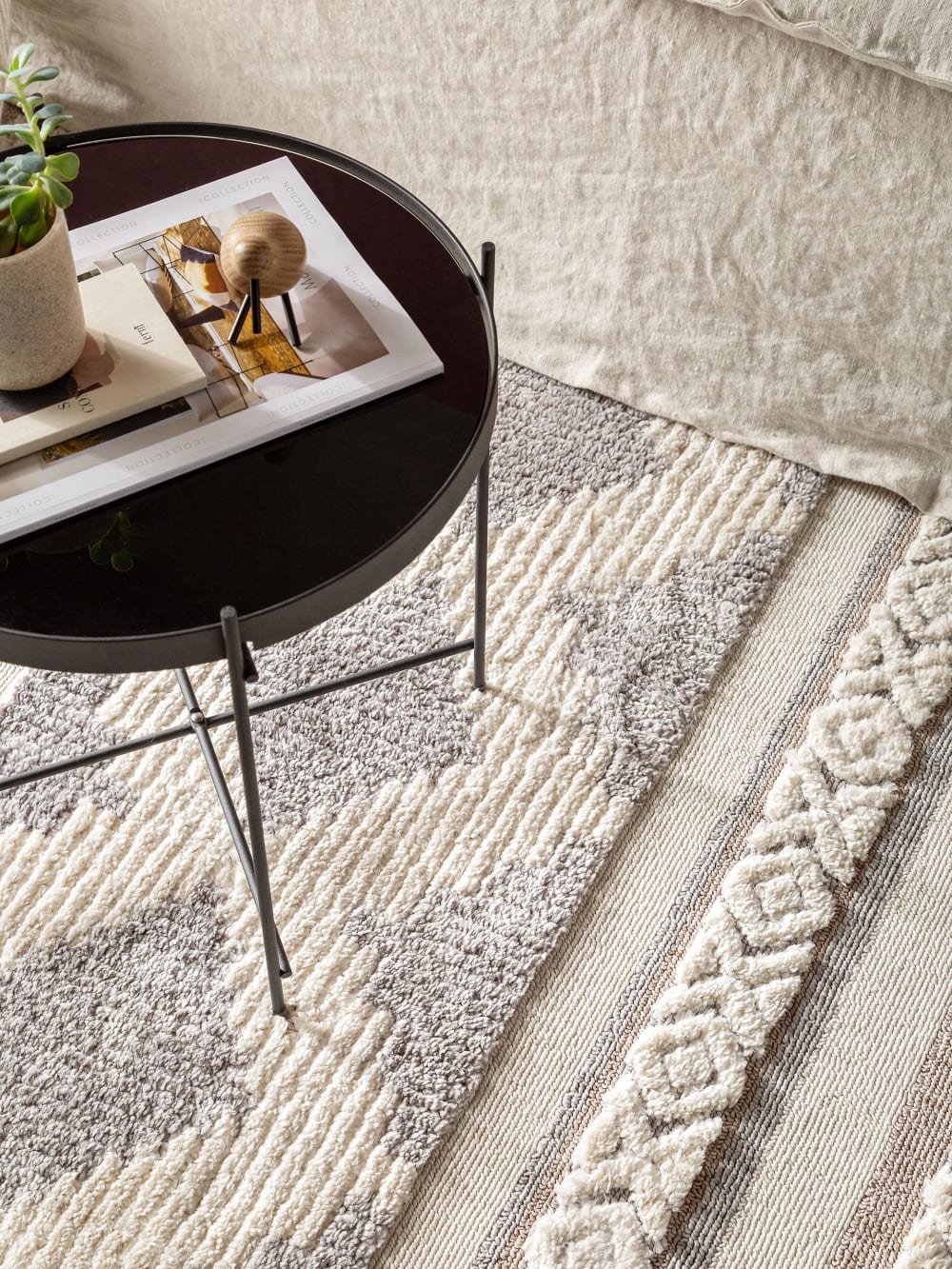 Tapis crème/gris 120x180 — vue 4