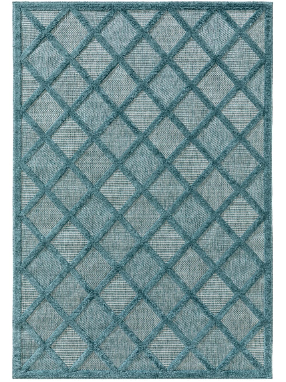 Alfombra de exterior & interior turquesa 240x340