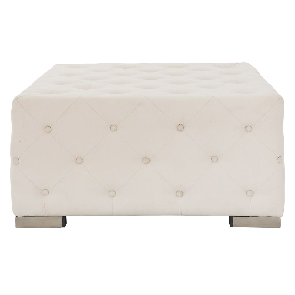Pouf poggiapiedi XXL Ostrava 90x45x90 cm crema quadrato da