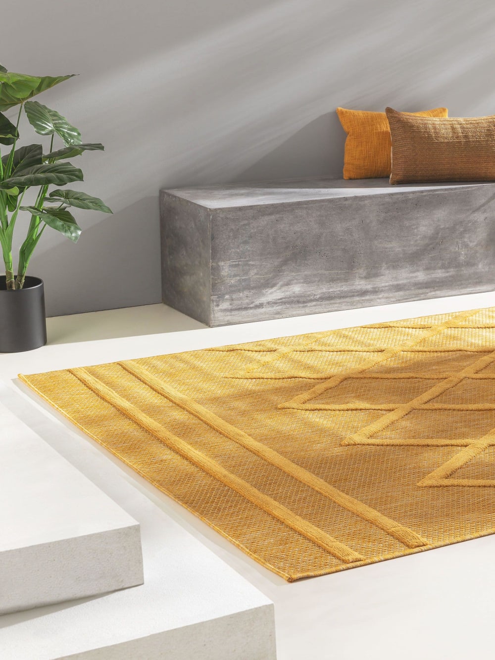 Tappeto per interno ed esterno giallo 240x340 - Benuta