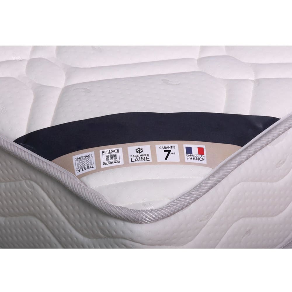 Ensemble matelas ressorts cylindriques - luxe ferme 80x190cm + sommier