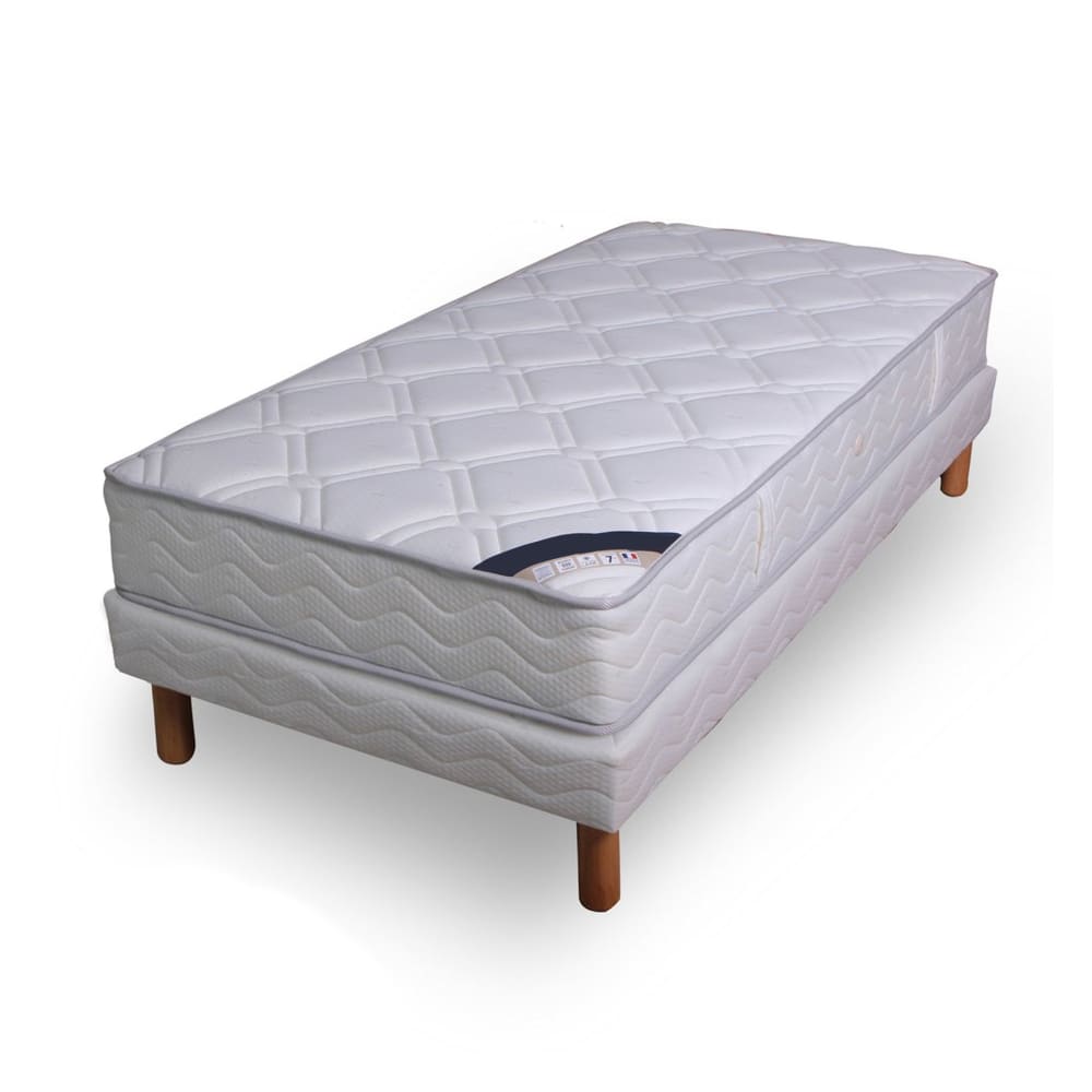 Ensemble matelas ressorts cylindriques - luxe ferme 80x190cm + sommier