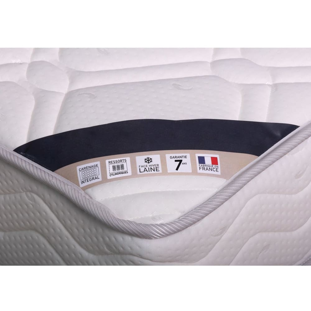 Ensemble matelas ressorts cylindriques - luxe ferme 90x190cm + sommier