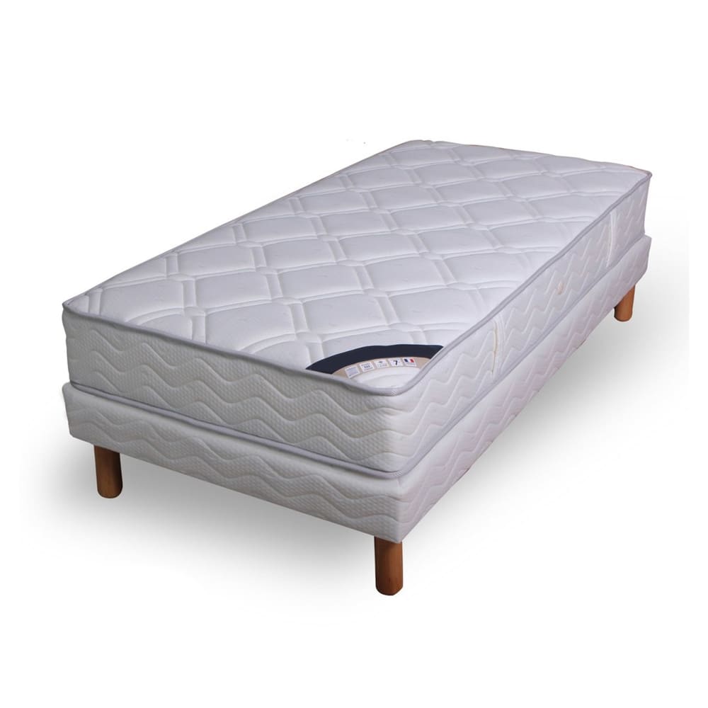 Ensemble matelas ressorts cylindriques - luxe ferme 90x190cm + sommier