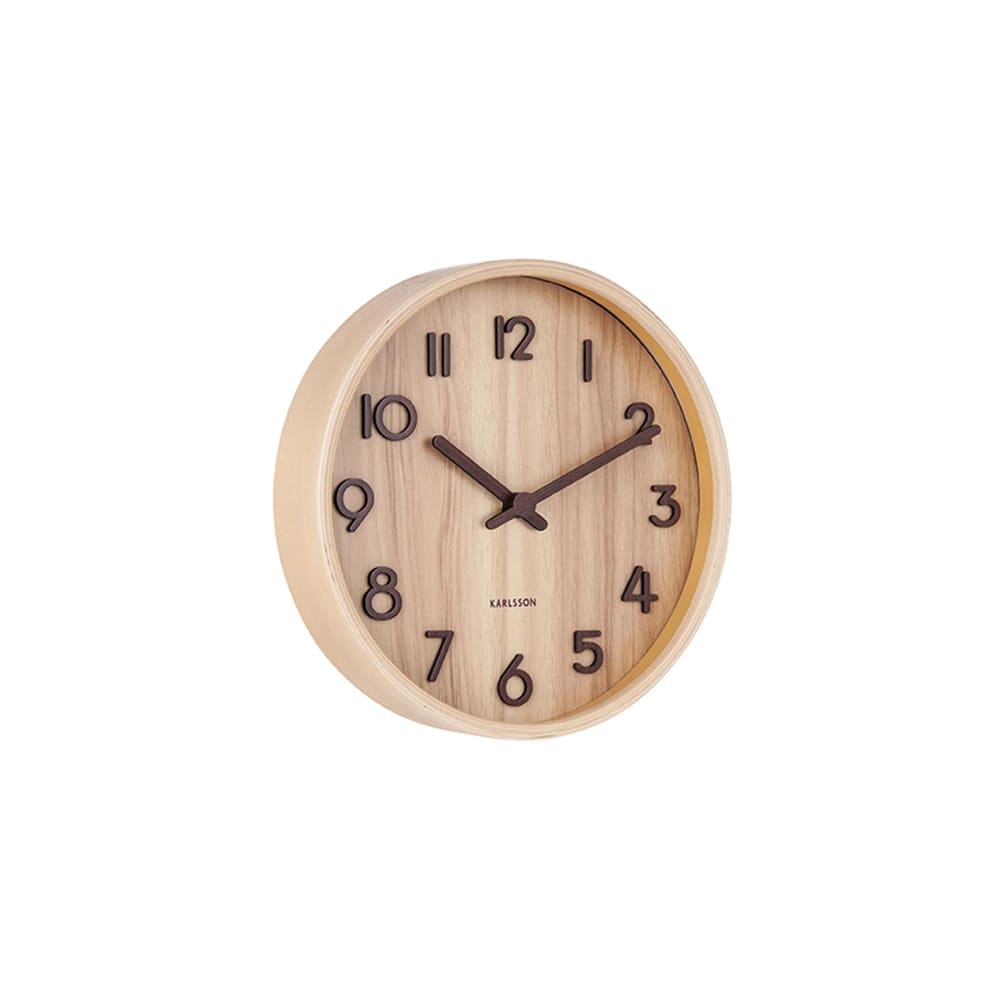 Karlsson Horloge murale tilleul brun ø22cm style contemporain Marron Bois
