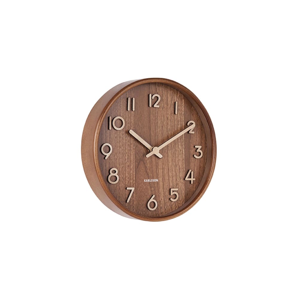 Karlsson Horloge murale tilleul brun ø22cm style contemporain Marron Bois