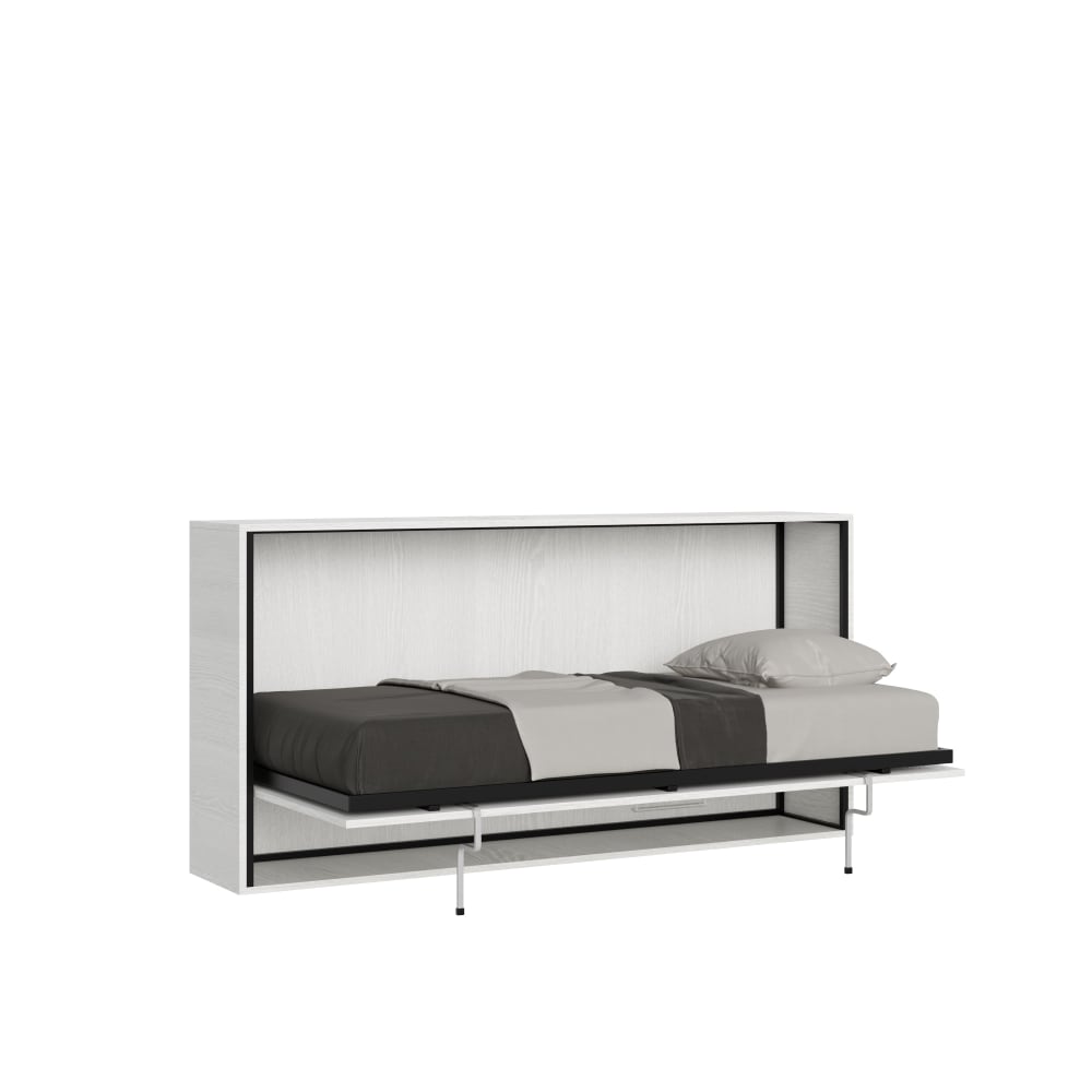 Itamoby Cama individual horizontal kando color blanco ceniza style contemporain - Panneau De Particules